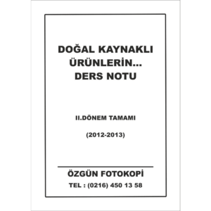 Ecz-5 Doğal Kaynaklı Ürünlerin Farmakolojisi ve Toksikolojisi