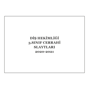 Diş-3 Oral Surgery Slaytları 2021-2022