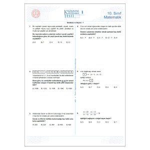 10.Sınıf Kazanım Kavrama Testleri (2022-2023)