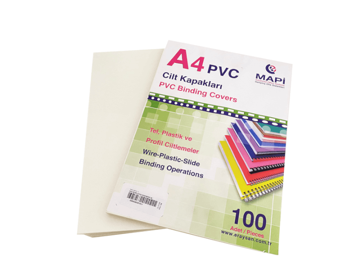 MAPİ A4 CİLT KAPAK PPE BEYAZ 300 MİCRON 100 LÜ