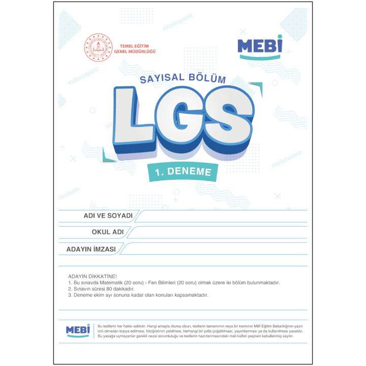 MEBİ LGS Denemeleri Sayısal Bölüm 2025-2026